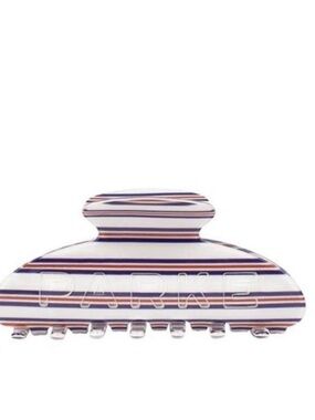 Parke Striped Hair Claw Clip  ANCHOR  STRIPE Sold Out w/red Parke zippered bag